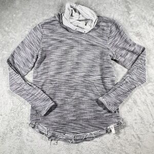 Free Planet Women's Gray Cowl Neck Pullover Sweater Small Missing Drawstring
